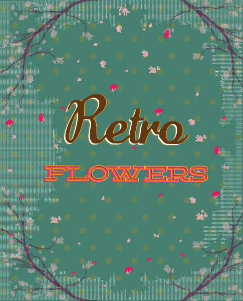 Floral Vector Artwork Retro Vector Floral Background  Retro Flowers  Texture 1