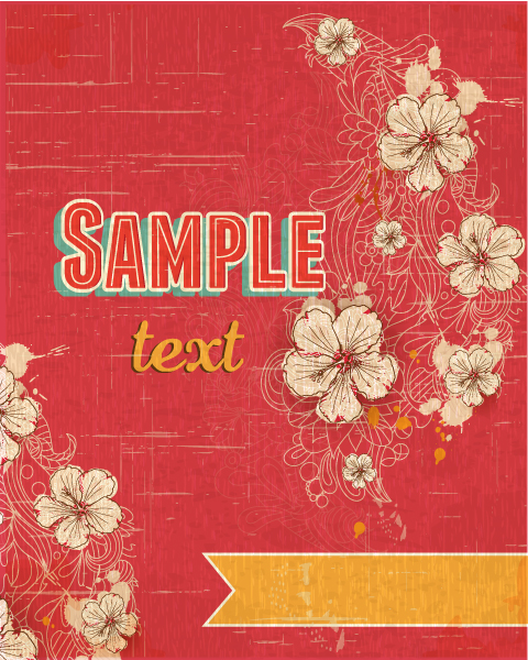 Flowers, Botanical Vector Image Retro Vector Floral Background  Flowers 1