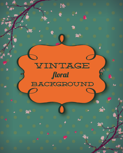 Best Retro Vector Illustration: Retro Vector Illustration Floral Background With Retro Text And Frame 1