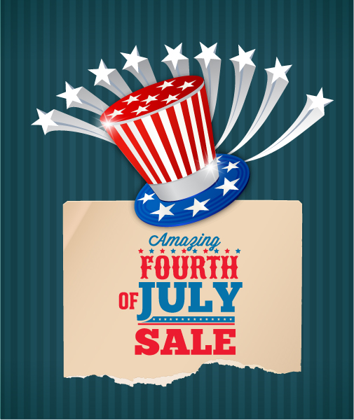 Exciting Halftone Vector Design: Fourth Of July Vector Design Illustration With Torn Paper 1