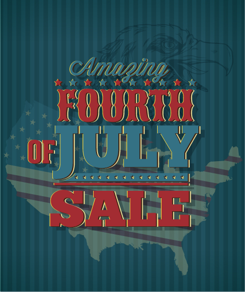 New Map Eps Vector: Fourth Of July Eps Vector Illustration With Usa Map 1