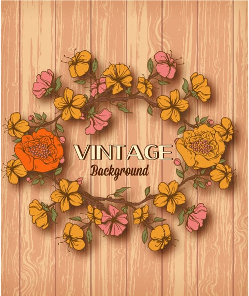 Trendy Floral-3 Vector Graphic: Vintage Vector Graphic Illustration With Spring Flowers 1