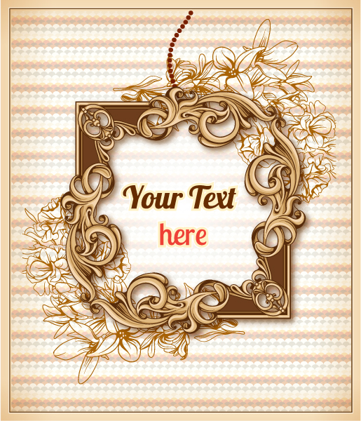 Lovely Spring Vector Image: Vintage Vector Image Illustration With Spring Flowers And Frame 1