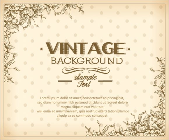 Flowers Eps Vector: Vintage Eps Vector Illustration With Spring Flowers 1