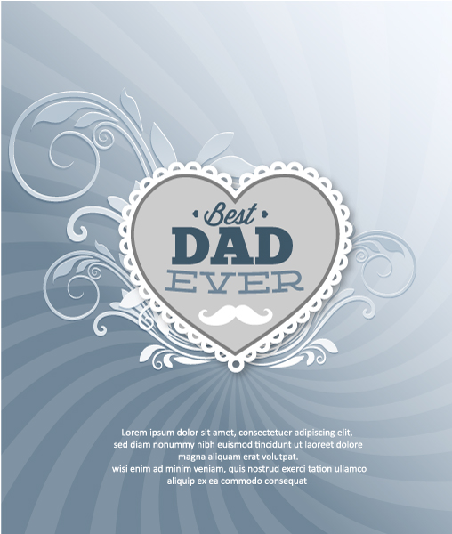Day Vector Background: Fathers Day Vector Background Illustration With Vintage Retro Type Font, Flowers,heart 1