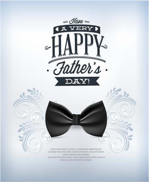 Post, Day Vector Artwork Fathers Day Vector Illustration  Vintage Retro Type Font,flowers, Bow 1