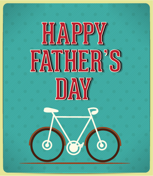 Download Happy Vector Artwork: Fathers Day Vector Artwork Illustration With Vintage Retro Type Font,bike 1