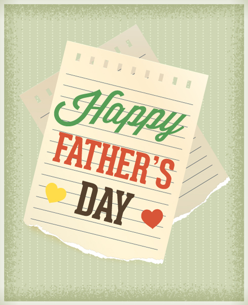 Special Fathers Eps Vector: Fathers Day Eps Vector Illustration With Vintage Retro Type Font,torn Paper And Heart 1