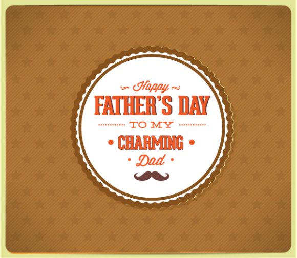 Font Vector Background: Fathers Day Vector Background Illustration With Vintage Retro Type Font And Badge 1