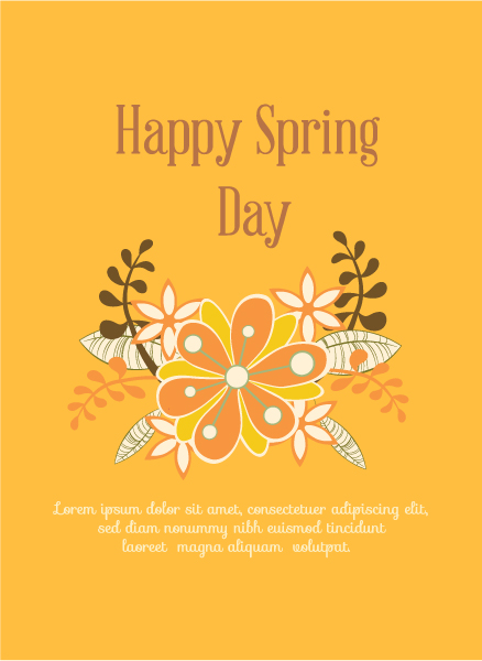 Vector Vector: Spring  Vector Illustration With Flowers 1