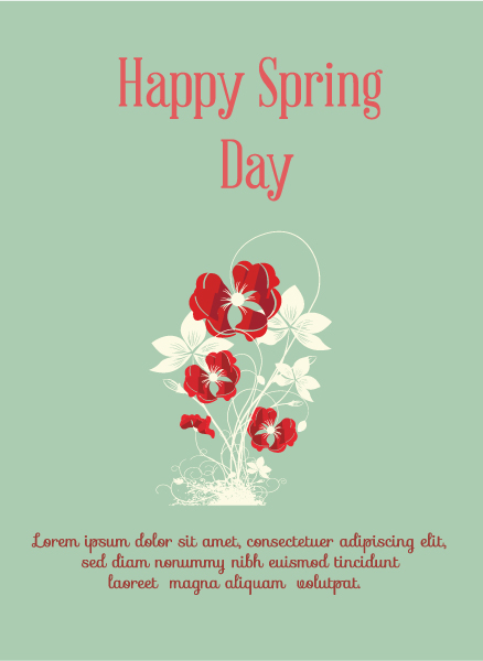 New Element Vector Image: Spring  Vector Image Illustration With Flowers 1