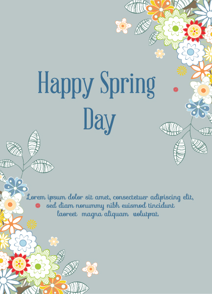 Stylish Vector Graphic: Spring  Vector Graphic Illustration With Flowers 1