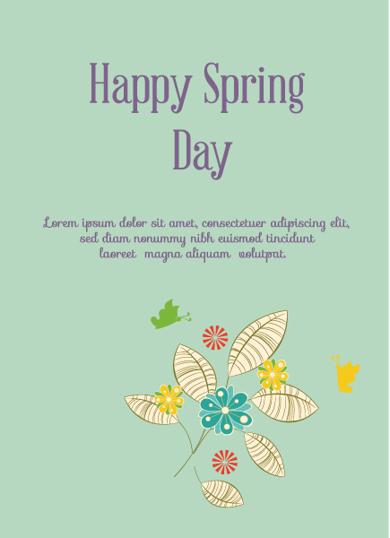 Exciting Butterfly Vector Design: Spring  Vector Design Illustration With Flowers 1