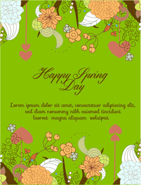 Amazing Vector Vector Background: Spring  Vector Background Illustration With Flowers 1