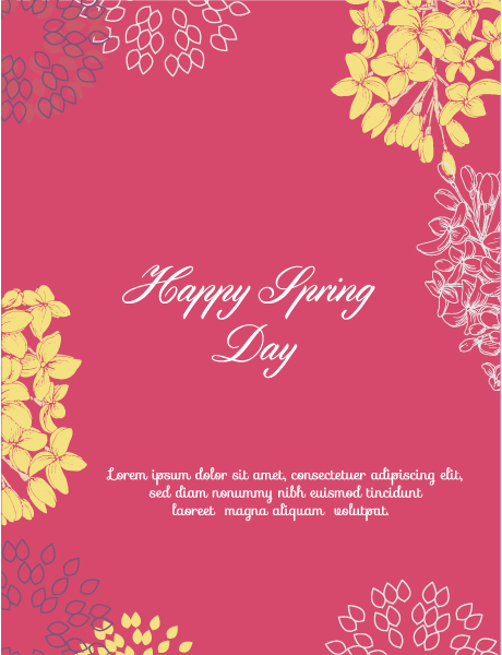 Spring Vector Graphic: Spring  Vector Graphic Illustration With Flowers 1