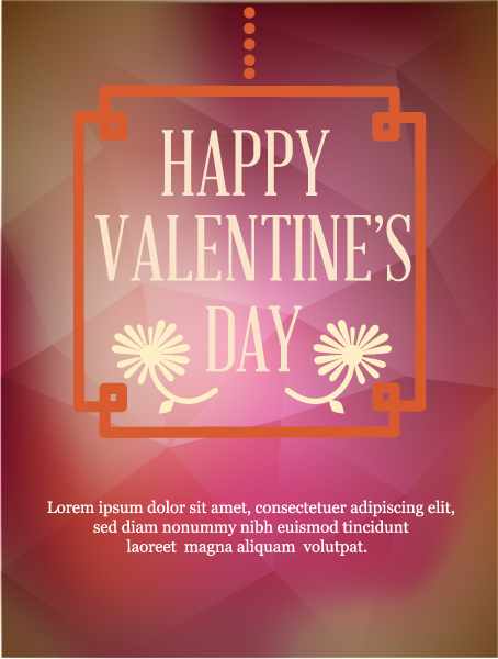 Exciting Hearts Vector Artwork: Happy  Valentines Day Vector Artwork Illustration With Frame And Flowers 1