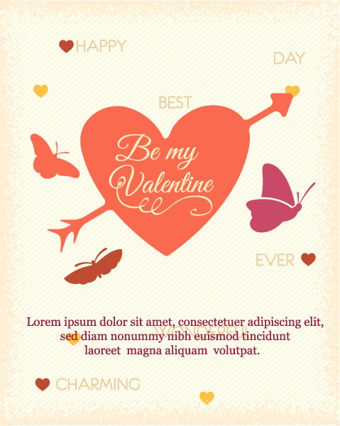 Vector, "valentines", Illustration, Day Vector Graphic Happy  Valentines Day Vector Illustration  Butterfly  Heart 1