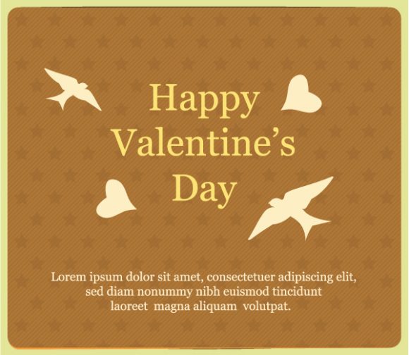 Astounding Heart Vector Background: Happy  Valentines Day Vector Background Illustration With Bird And Heart 1