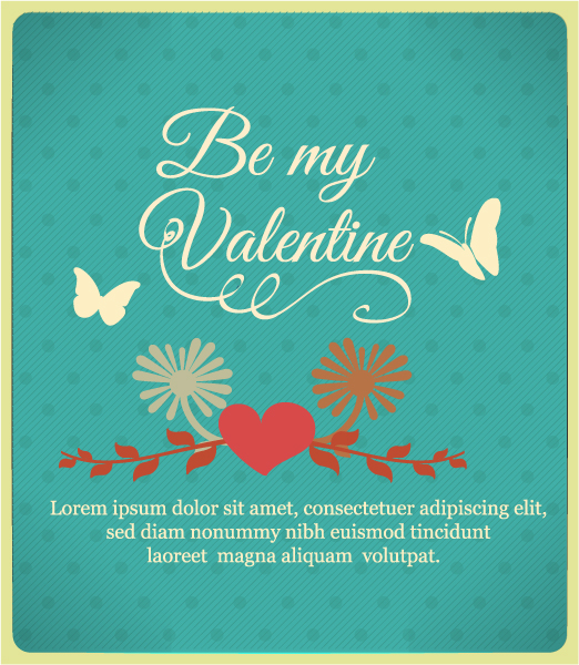 Insane Happy Vector Image: Happy  Valentines Day Vector Image Illustration With  Butterflies And Heart 1