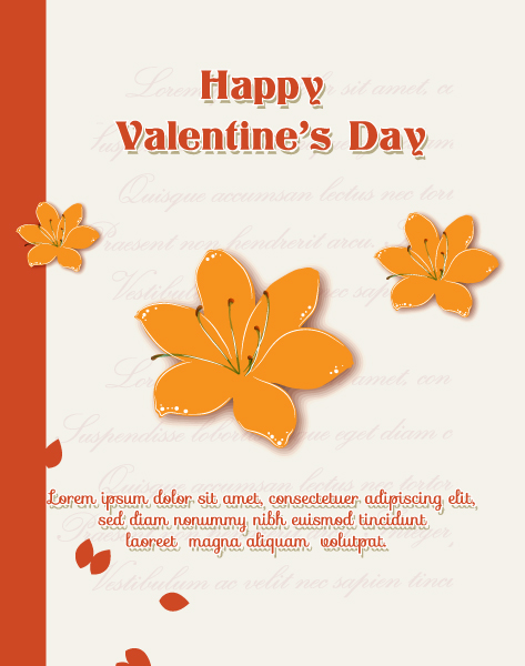 Illustration Vector Illustration: Happy  Valentines Day Vector Illustration Illustration With  Flowers 1