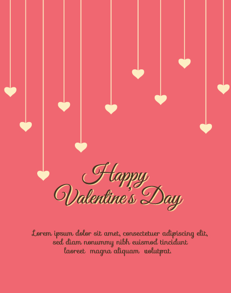 Day Vector Image: Happy  Valentines Day Vector Image Illustration With Hearts 1