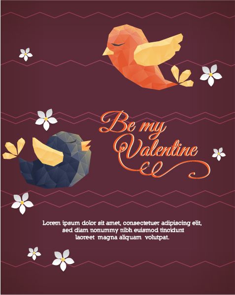 Special Birds Vector Art: Vector Art Illustration With Abstract Background With Birds 1