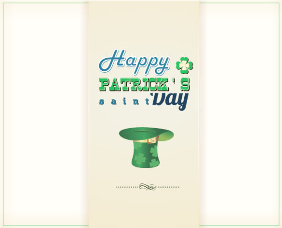 Awesome Hat Vector Background: St. Patricks Day Vector Background Illustration With Green Hat 1