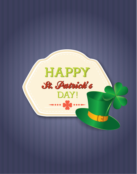 Ireland, Badge, Green, "patricks", Day Vector St. Patricks Day Vector Illustration  Badge  Green Hat 1