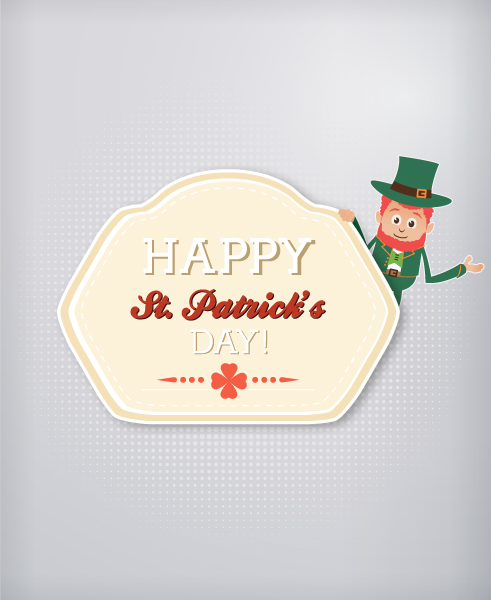 Special Fortune Vector Art: St. Patricks Day Vector Art Illustration With Badge And Leprechaun 1