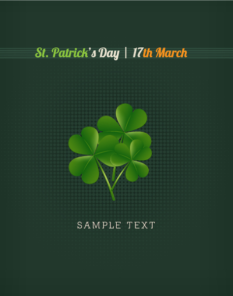Trendy Clover Vector Image: St. Patricks Day Vector Image Illustration With Clover 1