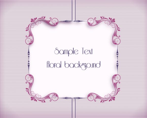 Awesome Frame Vector Background: Floral Vector Background Illustration With Floral Frame 1