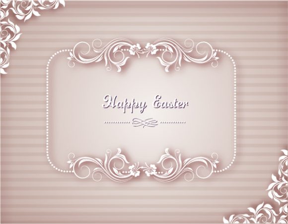 New Creative Vector Graphic: Easter Vector Graphic Illustration With Floral Frame 1