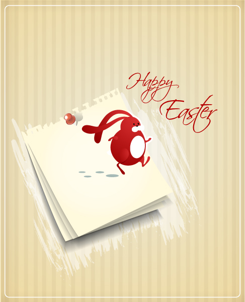 Creative, Sticker, Easter Vector Background Easter Vector Illustration  Paper  Easter Bunny 1