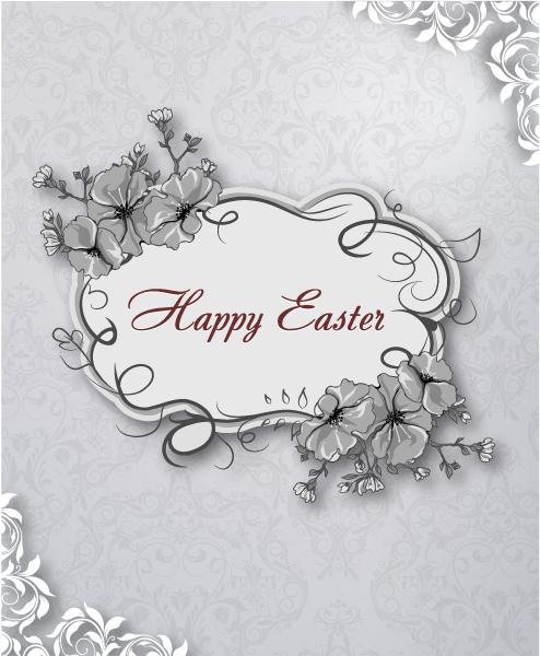 Stunning Easter Vector Art: Easter Vector Art Illustration With Easter Floral Frame 1