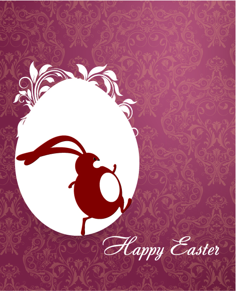 Download Easter Vector Art: Easter Vector Art Illustration With Easter Egg And Bunny 1