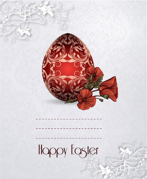 Amazing Egg Vector Background: Easter Vector Background Illustration With Sticker Easter Egg 1
