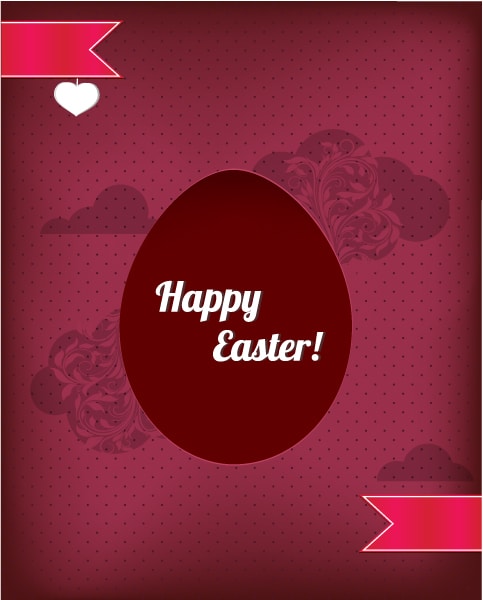Illustration Vector: Easter Illustration With Easter Egg And Ribbon 1