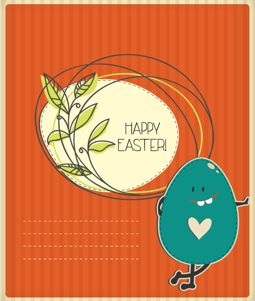 Illustration Vector Image: Easter Illustration With Easter Egg 1