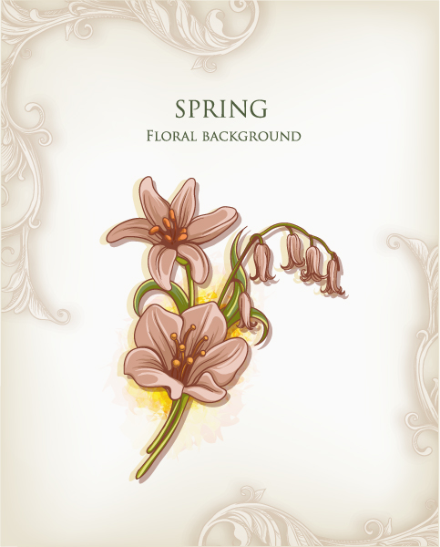 Illustration Vector Illustration Floral Background Vector Illustration  Spring Flowers 1