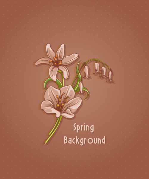 Floral Vector Design: Floral Background Vector Design Illustration With Spring Flowers 1