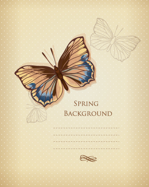 Illustration Vector Design: Floral Background Vector Design Illustration With Butterflies 1