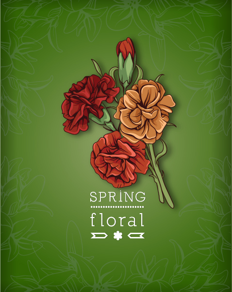 Illustration Eps Vector Floral Background Vector Illustration  Spring Flowers 1