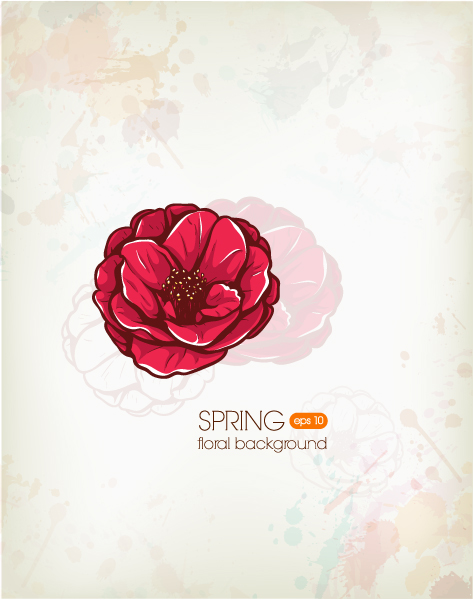 Spring, Floral Vector Floral Background Vector Illustration  Spring Flowers 1