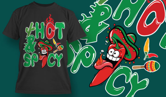 Hot & spicy T-shirt design 1518 1