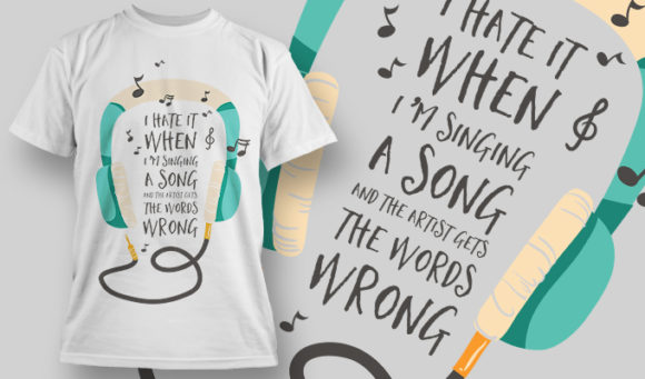 Sing wrong words T-shirt design 1446 1