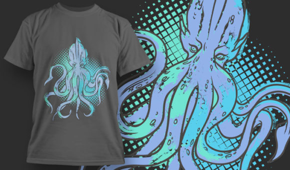 Octopus Kraken T-shirt design 1471 1