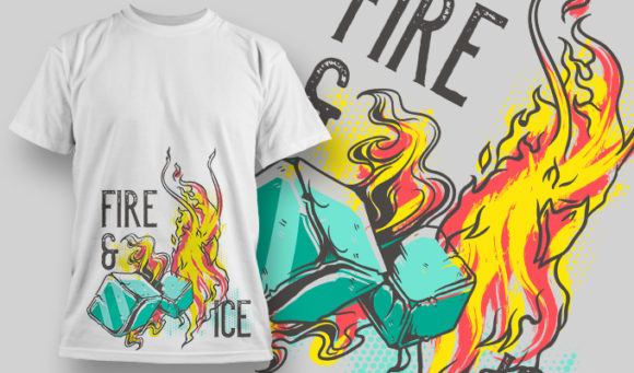 Fire & ice T-shirt design 1472 1