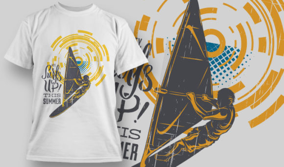 Let's surf up this summer T-shirt design 1482 1