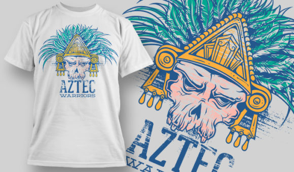 Aztec warriors T-shirt design 1484 1
