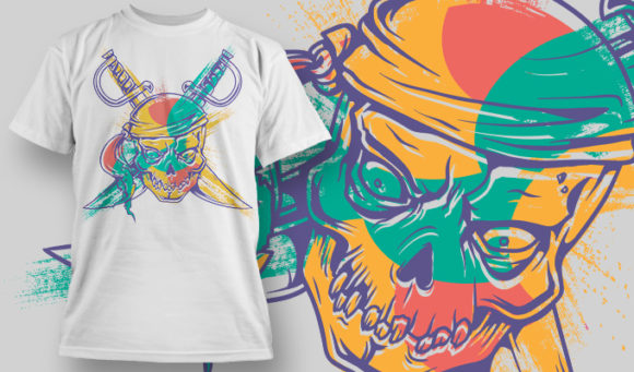 Ninja skull T-shirt design 1485 1